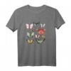Damen Schmetterlinge Shirt im Retro / Vintage Design - Perfektes Geschenk für Naturliebhaberinnen, Gartenfans & Freunde