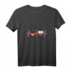 Damen Deutschland und Polen Flaggen T-Shirt mit V-Ausschnitt – Zeige deine doppelte Staatsbürgerschaft, Integration & Liebe zu Deutschland und Polen
