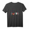 Damen Deutschland und Italien Flaggen T-Shirt mit V-Ausschnitt – Stolz auf doppelte Staatsbürgerschaft, Urlaubsmotiv & kulturelles Statement