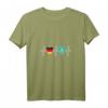 Damen Deutschland und Kasachstan Flaggen T-Shirt mit V-Ausschnitt – Zeichen für doppelte Staatsbürgerschaft, Integration & Reisesouvenir