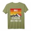 Mali ruft an und ich muss gehen T-Shirt – Vintage Berg Sonnenuntergang Design für Mali-Reisende und Heimatliebhaber