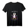 Damen Hula Hoop T-Shirt mit Pinguin Design - Lustiges Fitness Shirt mit V-Ausschnitt und Spruch für Trendbewusste