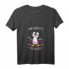 Damen Hula Hoop T-Shirt mit Pinguin Design - Lustiges Fitness Shirt mit V-Ausschnitt und Spruch für Trendbewusste