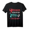 Lustiges Hund Witziges Geschenk Hundeliebhaber Gassi Gehen T-Shirt - Für Hundehalter, Hundetrainer & Züchter mit Spruch '4 Pfoten 2 Füße ein Team'
