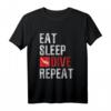 Eat Sleep Dive Repeat Taucher T-Shirt – Perfektes Geschenk für Taucher & Tauchurlauber, für Scuba, Freediving & Schnorcheln