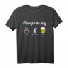 Tagesplan Kaffee Golfen Bier Spruch T-Shirt – Lustiges Geschenk für Golfer und Golferinnen, perfektes Geschenkidee für Kaffee- und Bierliebhaber