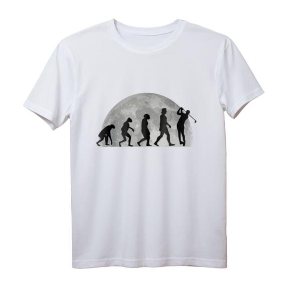 Golf T-Shirt mit Mond und Evolution Motiv – Perfektes Geschenk für Golfer, Golftrainer und Golfenthusiasten Golf T-Shirt mit Mond und Evolution Motiv – Perfektes Geschenk für Golfer, Golftrainer und Golfenthusiasten