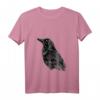 Damen Rabe Krähe T-Shirt mit V-Ausschnitt – Mystisches Halloween-, Horror- und Naturmotiv für Frauen