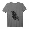 Damen Rabe Krähe T-Shirt mit V-Ausschnitt – Mystisches Halloween-, Horror- und Naturmotiv für Frauen