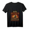Damen Echte Hexen Sind Verrückt Besen Halloween Hexe T-Shirt mit V-Ausschnitt – Perfekt für Halloween-Partys & als Geschenk für Hexen-Fans