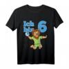 Kinder Sechster Geburtstag T-Shirt mit Löwe und Basketball - Für kleine Geburtstagskinder, die Sport und Löwen lieben