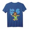 Kinder Sechster Geburtstag T-Shirt mit Löwe und Basketball - Für kleine Geburtstagskinder, die Sport und Löwen lieben
