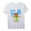 Kinder Sechster Geburtstag T-Shirt mit Löwe und Basketball - Für kleine Geburtstagskinder, die Sport und Löwen lieben