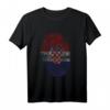 Kroatien Flagge Fingerabdruck T-Shirt – Cooles Geschenk für Kroatien-Fans zu Weihnachten, Geburtstag oder Sportevents