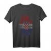 Kroatien Flagge Fingerabdruck T-Shirt – Cooles Geschenk für Kroatien-Fans zu Weihnachten, Geburtstag oder Sportevents