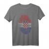 Kroatien Flagge Fingerabdruck T-Shirt – Cooles Geschenk für Kroatien-Fans zu Weihnachten, Geburtstag oder Sportevents