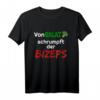 Lustiges Gym T-Shirt 'Von Salat schrumpft der Bizeps' – Perfekt für Fitness- und Bodybuilding-Fans als Motivations- und Geschenkidee