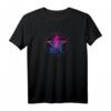 Bisexuelle Katze mit Pentagramm & heidnischer Hexe - Boho Floral T-Shirt in Bi Pride Farben für Wicca, Heiden & Katzenliebhaber