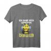 Damen Nicht Dick, Sondern Zu Klein Witziges Hummel Geschenk T-Shirt mit V-Ausschnitt – Humorvolles Shirt für mollige Frauen