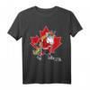 Canada Hockey Player Unicorn T-Shirt – Lustiges, klassisches Eishockeyshirt mit kanadischer Flagge für Damen, Herren, Kinder & Kleinkinder