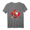 Canada Hockey Player Unicorn T-Shirt – Lustiges, klassisches Eishockeyshirt mit kanadischer Flagge für Damen, Herren, Kinder & Kleinkinder