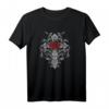 Buntes Gothic-Kreuz und Rose T-Shirt - Schönes Design für Festival, Rave, Emo & religiöse Anlässe, Geschenk für Freunde