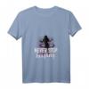 Damen Never Stop Hooping Hullern Hula Reifen T-Shirt mit V-Ausschnitt – Motivationsshirt für Fitness, Abnehmen & Balance-Training für Frauen und Mädchen