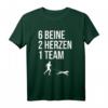 6 Beine 2 Herzen 1 Team Canicross Läufer Hundeliebe T-Shirt – Perfektes Geschenk für Hundesportler und Naturläufer