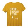 6 Beine 2 Herzen 1 Team Canicross Läufer Hundeliebe T-Shirt – Perfektes Geschenk für Hundesportler und Naturläufer