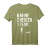 6 Beine 2 Herzen 1 Team Canicross Läufer Hundeliebe T-Shirt – Perfektes Geschenk für Hundesportler und Naturläufer