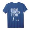 6 Beine 2 Herzen 1 Team Canicross Läufer Hundeliebe T-Shirt – Perfektes Geschenk für Hundesportler und Naturläufer