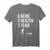 6 Beine 2 Herzen 1 Team Canicross Läufer Hundeliebe T-Shirt – Perfektes Geschenk für Hundesportler und Naturläufer