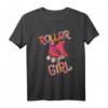 Rollschuh - Roller Girl T-Shirt mit Rollschuhen laufen - 80er Retro Design, perfektes Geschenk für Mädchen und Skater Girls