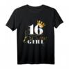 Girls 16th Birthday T-Shirt - Happy Birthday Princess mit Pinker Zahl, Perfekt für 16. Geburtstag Party & als Geschenk für Mädchen