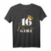 Girls 16th Birthday T-Shirt - Happy Birthday Princess mit Pinker Zahl, Perfekt für 16. Geburtstag Party & als Geschenk für Mädchen