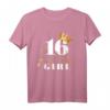 Girls 16th Birthday T-Shirt - Happy Birthday Princess mit Pinker Zahl, Perfekt für 16. Geburtstag Party & als Geschenk für Mädchen