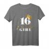 Girls 16th Birthday T-Shirt - Happy Birthday Princess mit Pinker Zahl, Perfekt für 16. Geburtstag Party & als Geschenk für Mädchen