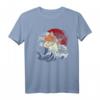 Wellen Surfer Anime Kawaii Shiba Inu Hund T-Shirt – Perfekt für Hundeliebhaber, Anime- und Surffans, Asien-Design