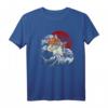 Wellen Surfer Anime Kawaii Shiba Inu Hund T-Shirt – Perfekt für Hundeliebhaber, Anime- und Surffans, Asien-Design