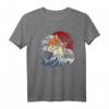 Wellen Surfer Anime Kawaii Shiba Inu Hund T-Shirt – Perfekt für Hundeliebhaber, Anime- und Surffans, Asien-Design