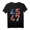 Pro-Trump American Flag Support T-Shirt - Celebrate Re-election & Patriotic Pride for Republican Rallies & Elections