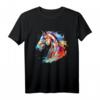 Abstrakt Pferdekopf Reiterin liebe Pferde T-Shirt - Geschenkidee für Pferdeliebhaber, Reiter und Reitsportfans