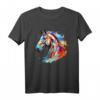 Abstrakt Pferdekopf Reiterin liebe Pferde T-Shirt - Geschenkidee für Pferdeliebhaber, Reiter und Reitsportfans