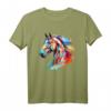 Abstrakt Pferdekopf Reiterin liebe Pferde T-Shirt - Geschenkidee für Pferdeliebhaber, Reiter und Reitsportfans