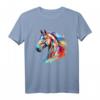Abstrakt Pferdekopf Reiterin liebe Pferde T-Shirt - Geschenkidee für Pferdeliebhaber, Reiter und Reitsportfans