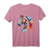 Abstrakt Pferdekopf Reiterin liebe Pferde T-Shirt - Geschenkidee für Pferdeliebhaber, Reiter und Reitsportfans