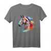 Abstrakt Pferdekopf Reiterin liebe Pferde T-Shirt - Geschenkidee für Pferdeliebhaber, Reiter und Reitsportfans