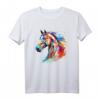 Abstrakt Pferdekopf Reiterin liebe Pferde T-Shirt - Geschenkidee für Pferdeliebhaber, Reiter und Reitsportfans