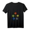 Damen Qigong 5 Elemente Spirituell Chakra Zen Tai Chi T-Shirt mit V-Ausschnitt – Spirituelle Kleidung für Meditation, Taoismus & Qi Gong Fans