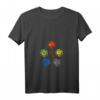 Damen Qigong 5 Elemente Spirituell Chakra Zen Tai Chi T-Shirt mit V-Ausschnitt – Spirituelle Kleidung für Meditation, Taoismus & Qi Gong Fans